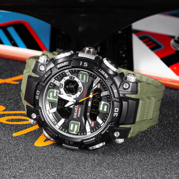 New Military Wrist Watches For Men SMAEL Brand 1921 Dual Time Zone Waterproof 50M Stopwatch Sport Watches 2023