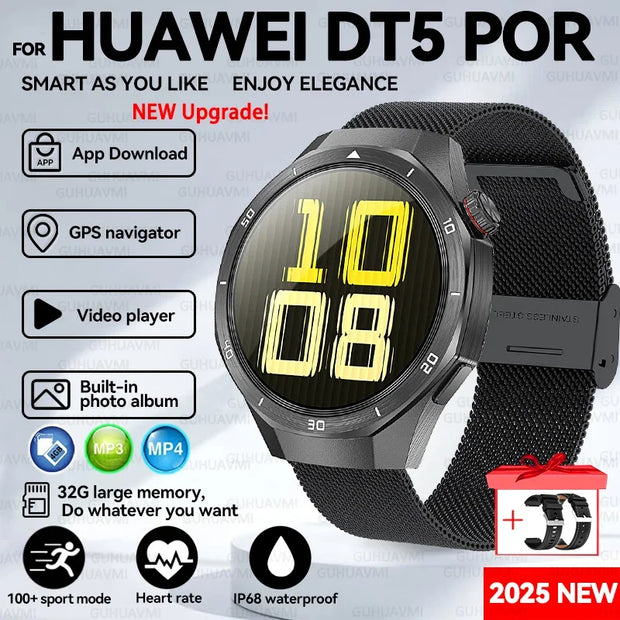 New Watch5 32GB Large Memory APP Download Smart Watch GPS Track Video Play Photo Album Bluetooth Call Smartwatch For Huawei 2025