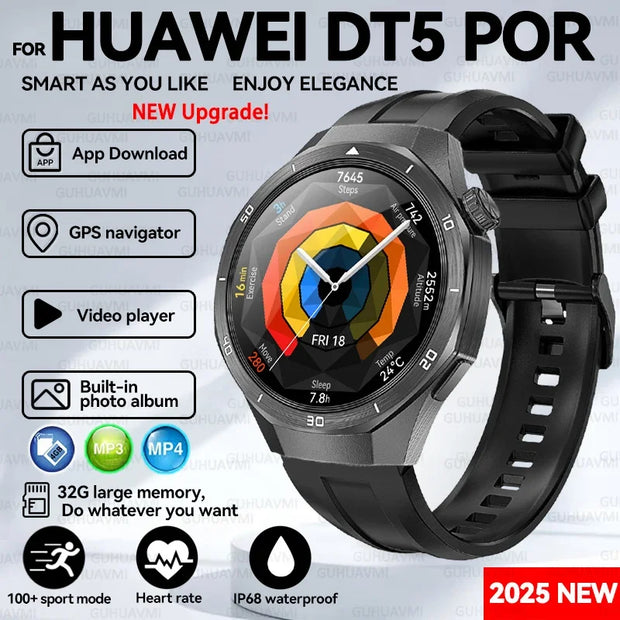 New Watch5 32GB Large Memory APP Download Smart Watch GPS Track Video Play Photo Album Bluetooth Call Smartwatch For Huawei 2025