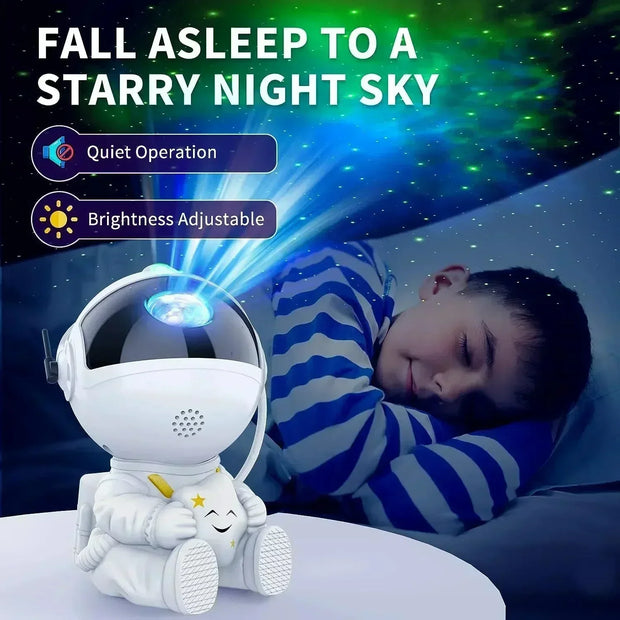 Starry Sky Projector LED Night Light – Astronaut Galaxy Lamp for Bedroom, Nursery & Relaxation | Perfect Gift for Kids