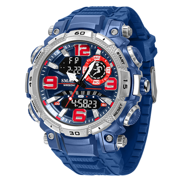 New Military Wrist Watches For Men SMAEL Brand 1921 Dual Time Zone Waterproof 50M Stopwatch Sport Watches 2023