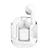 Bluetooth-Compatible Noise Canceling Translucent Earphones with Digital Display Charging Case Small Ear Buds for Sports Working