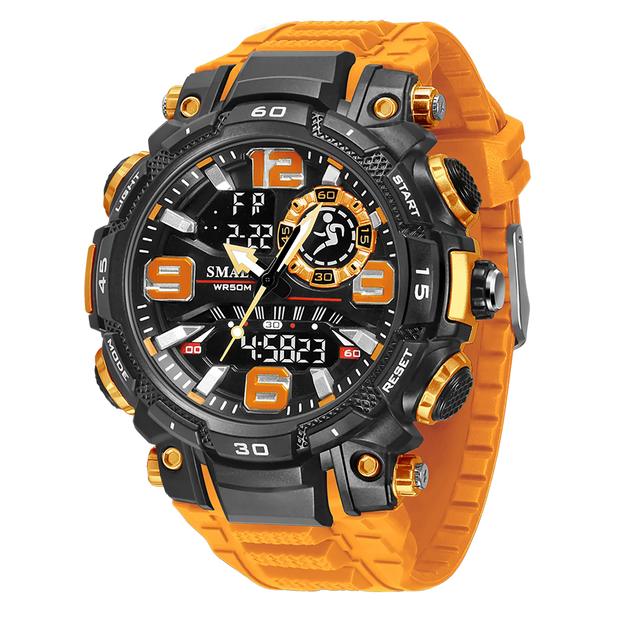 New Military Wrist Watches For Men SMAEL Brand 1921 Dual Time Zone Waterproof 50M Stopwatch Sport Watches 2023