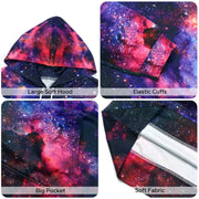 KYKU 3D Galaxy Hoodie Men Space Sweatshirts Long Sleeves Print Drawstring Hooded