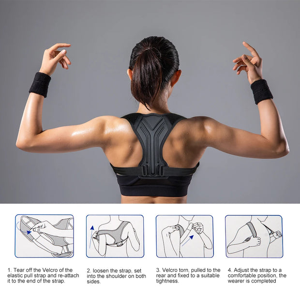 Posture Corrector for Men & Women (1PC) - Adjustable Back Brace for Shoulder Pain Relief & Instant Posture Improvement