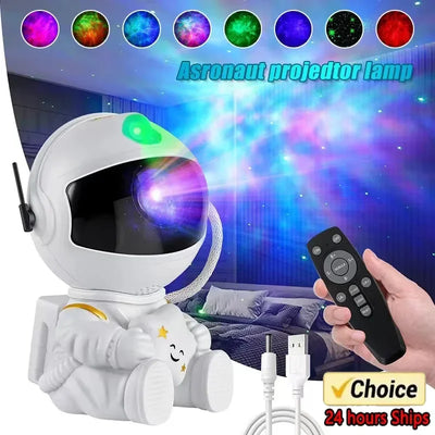 Starry Sky Projector LED Night Light – Astronaut Galaxy Lamp for Bedroom, Nursery & Relaxation | Perfect Gift for Kids