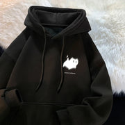 Hoodie Women's Trendy Brand Versatile Hong Kong Style High Street American Printed Top Autumn and Winter Coat