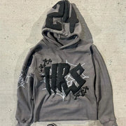 Hoodie Cobweb Print goth Punk Sweatshirt Men's hoodies Sport Coat Pullover Gothic Long Sleeve Oversized Hoodie Y2K jacket Emo