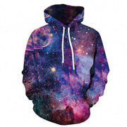 KYKU 3D Galaxy Hoodie Men Space Sweatshirts Long Sleeves Print Drawstring Hooded