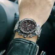 2024 WWOOR Men's Watch Top Brand Luxury Black Wrist Watch Fashion Sports Chronograph Steel Quartz Men Watches Relogio Masculino